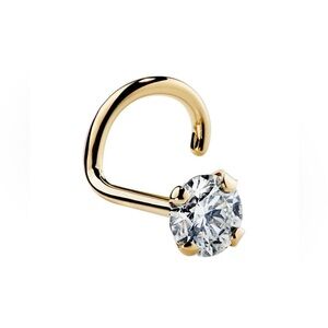 14K Gold & Cubic Zirconia Twist Nose Ring